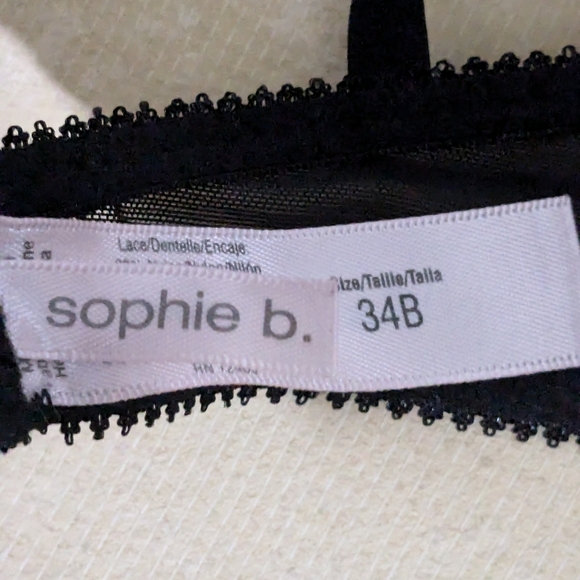 SOPHIE White and Black Lace Padded Bra Size 34B - Picture 12 of 14
